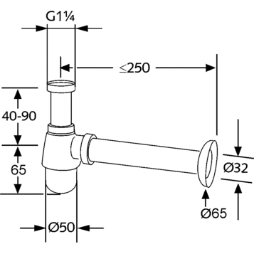 Сифон KLUDI 1032105-00 для биде