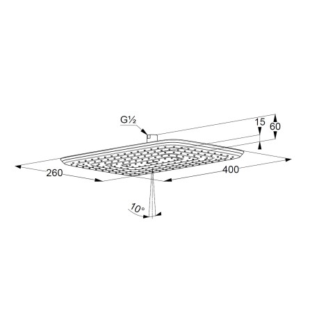 Верхний душ KLUDI FRESHLINE 6440005-00 прямоугольный размер 40*26 см