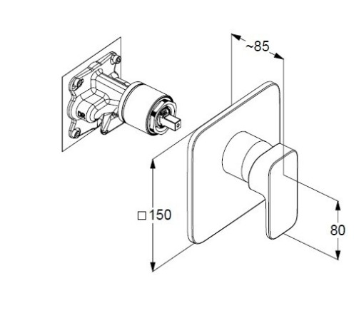 Смеситель KLUDI RENON 427550575 для душа встраиваемый внешняя часть