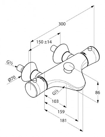 Смеситель KLUDI AMBIENTA 534010538 для ванны с изливом с подключением шланга