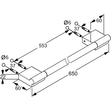 Держатель полотенца KLUDI A-XES 4898005 широкий