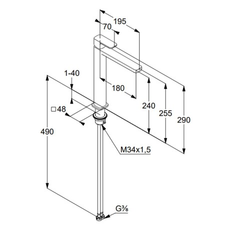Смеситель KLUDI RENON 42298N075 для раковины на одно отверстие высокий