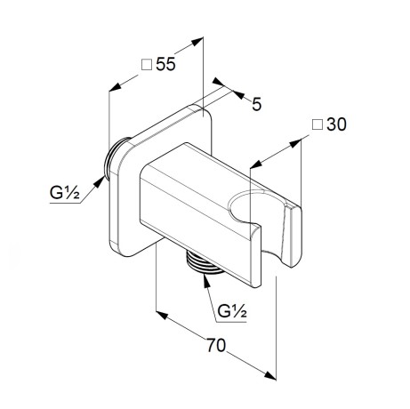 Подключение душевого шланга KLUDI A-QA 65568N1-00 с держателем для душа