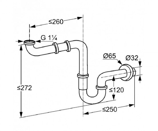 Сифон KLUDI MEDI CARE для раковины 1025505-00