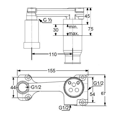 Смеситель KLUDI BOZZ WHITE SET 382445376S для раковины настенный встраиваемый со скрытой частью в комплекте