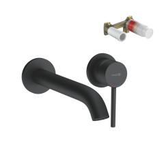 Смеситель KLUDI BOZZ BLACK SET 382453976S для раковины настенный встраиваемый со скрытой частью в комплекте