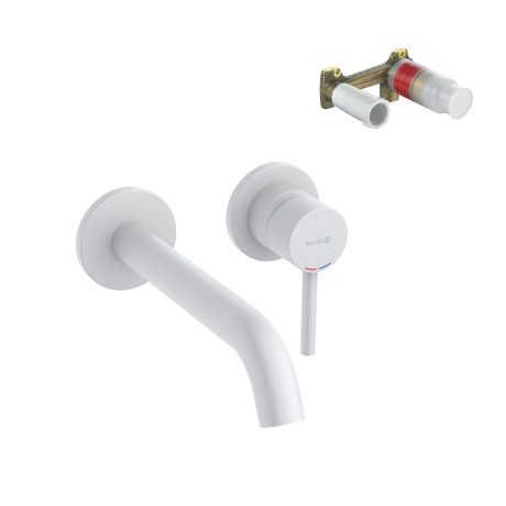 Смеситель KLUDI BOZZ WHITE SET 382455376S для раковины настенный встраиваемый со скрытой частью в комплекте