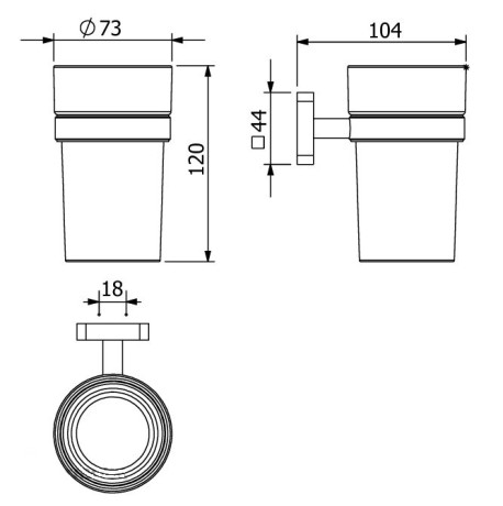Стакан KLUDI VELA S 25975N0 подвесной