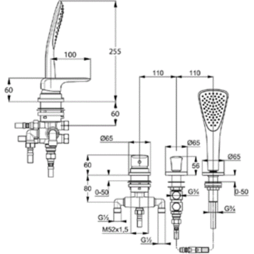 Смеситель KLUDI AMEO 414480575 для ванны на бортик