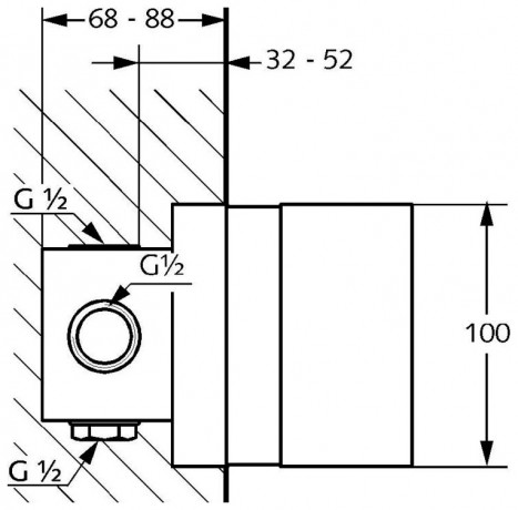 Встраиваемая часть KLUDI 38826N смеситель для душа