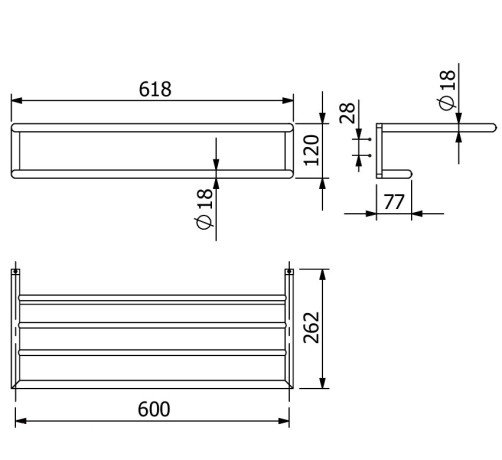 Держатель полотенца KLUDI VELA R 58989N0 полочка