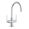 Смеситель KLUDI NOVA FONTE Puristic 201180515 для раковины на одно отверстие двухвентильный с донным клапаном