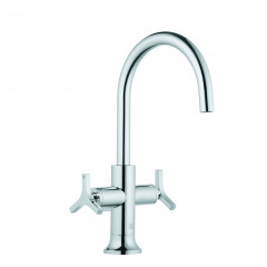 Смеситель KLUDI NOVA FONTE Déco 201180539 для раковины на одно отверстие двухвентильный с донным клапаном