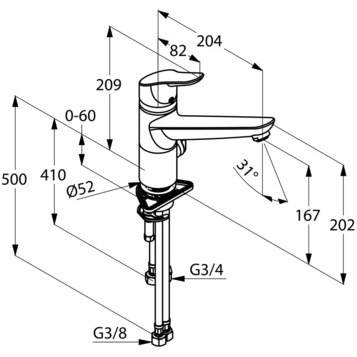 Смеситель KLUDI OBJEKTA 325770575 для кухни