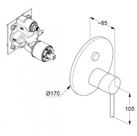 KLUDI BOZZ, душевой комплект со смесителем для душа, арт. 386710576