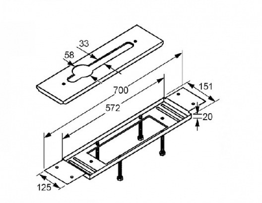Комплект для скрытого монтажа KLUDI 7614946-00 смеситель на 3 отверстия