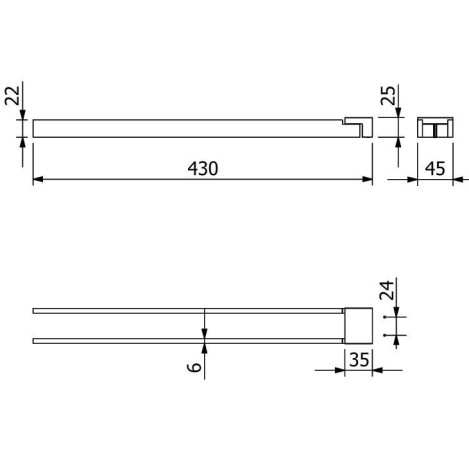 Держатель полотенца KLUDI VELA C 31977N1 двойной
