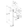 Смеситель KLUDI X1 322663975 для раковины на одно отверстие однорычажный с донным клапаном