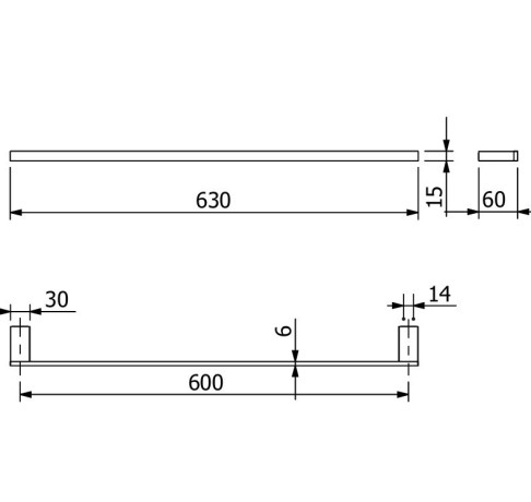 Держатель полотенца KLUDI VELA C 31979N2 широкий 600 мм