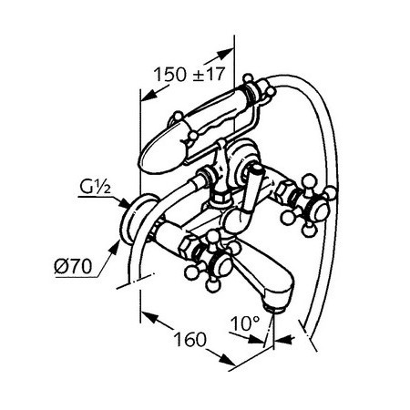 Смеситель KLUDI ADLON 51441452 для ванны с изливом с подключением шланга