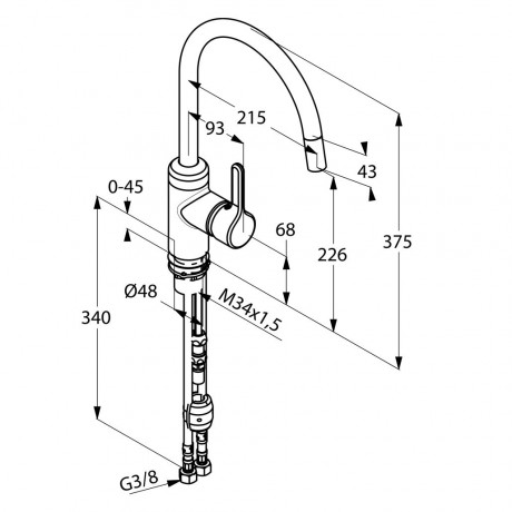 Смеситель KLUDI BINGO STAR 428510578 для кухни с выдвижным изливом