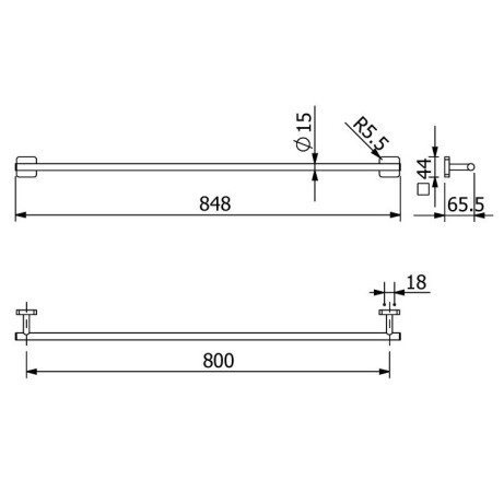 Держатель полотенца KLUDI VELA S 25961N2 широкий 800 мм