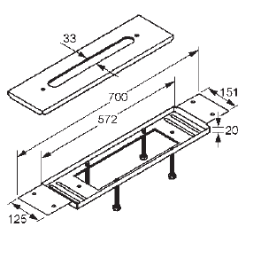 Комплект для скрытого монтажа KLUDI 7614846-00 смеситель на 4 отверстия