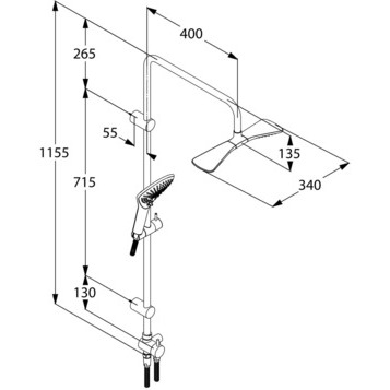 Душевая система KLUDI FIZZ 6709305 без смесителя и термостата