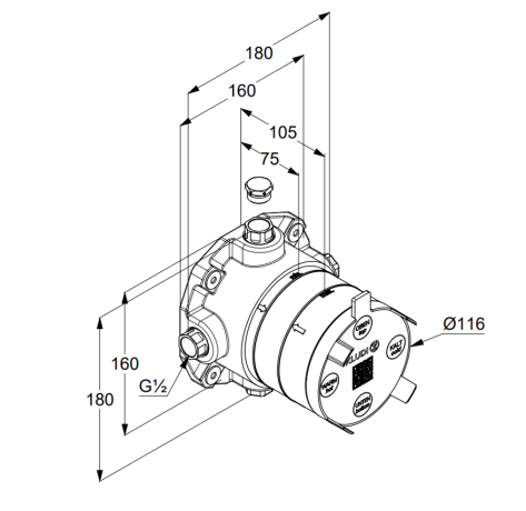Встраиваемая часть KLUDI SLIM.BOXX 88022 смеситель для ванны и душа