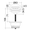 Донный клапан KLUDI 10470O2-00 для раковины с функцией push-open