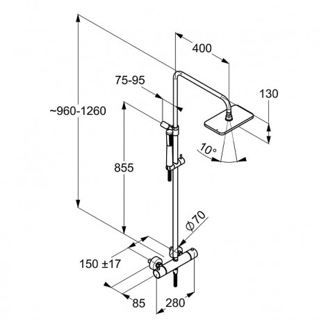Душевая система KLUDI A-QA 4909505-00 с термостатом