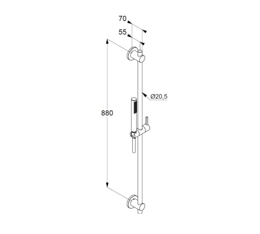 Душевой гарнитур KLUDI NOVA FONTE Puristic 2084053-15