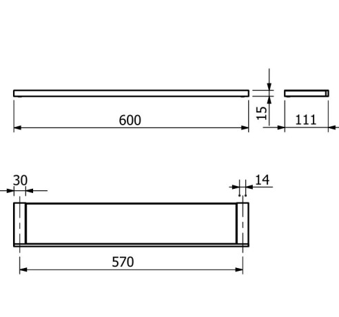 Полочка стекло KLUDI VELA C 31973N0 подвесная