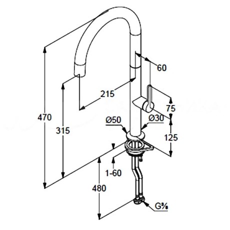 Смеситель KLUDI AUREA 558036675 для кухни