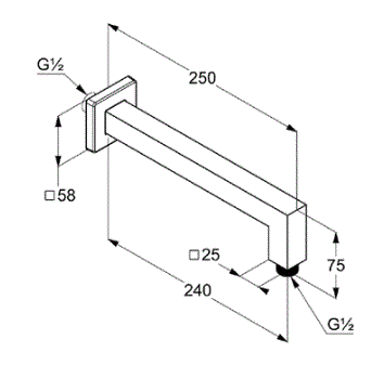 Душевой кронштейн KLUDI A-QA 6654305-00
