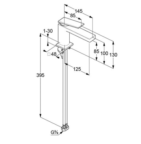 Смеситель KLUDI DECUS 542900575 для раковины на одно отверстие однорычажный