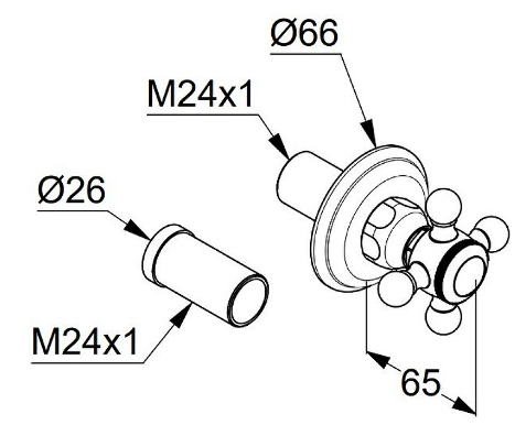 Переключатель потока воды KLUDI ADLON 518494520 на два потребителя
