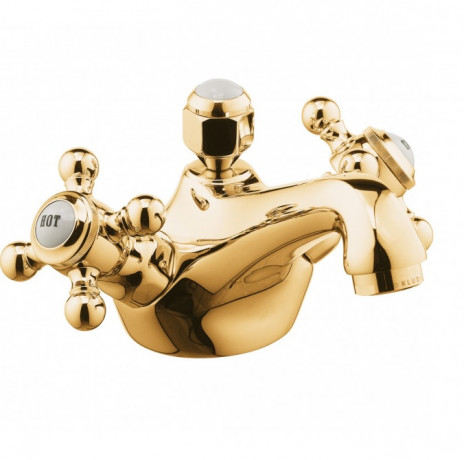 Смеситель KLUDI ADLON 510124520 для раковины на одно отверстие двухвентильный с донным клапаном