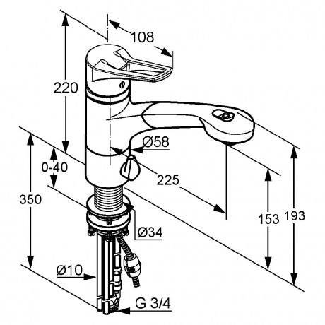 Смеситель KLUDI MX 399458262 для кухни с дополнительным краном Multi