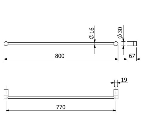 Держатель полотенца KLUDI VELA R 5896153 широкий 800 мм