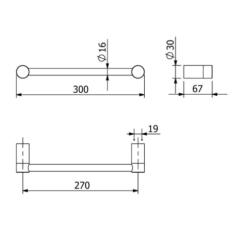 Держатель полотенца KLUDI VELA R 5896253 широкий 300 мм