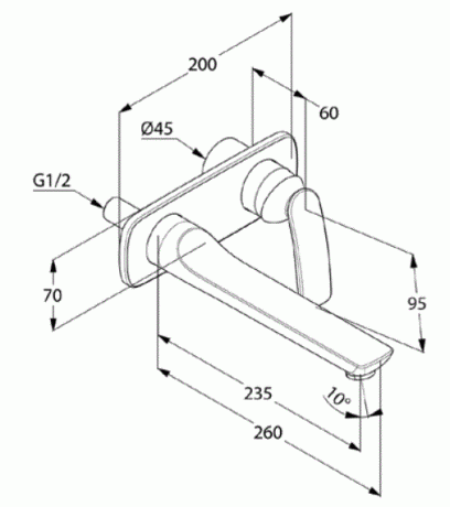 Смеситель KLUDI BALANCE 522470575 для раковины настенный встраиваемый внешняя часть