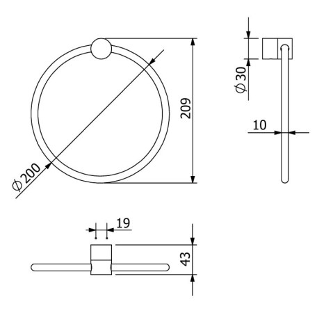 Держатель полотенца KLUDI VELA R 5897853 кольцо